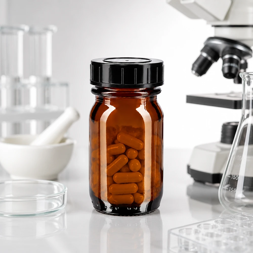 30ml leveäkaulainen meripihkainen lasipullo, jossa on kierrekorkki. Kompaktit 30 ml:n meripihkanväriset lasipullot, joissa on leveä aukko ja jotka soveltuvat erinomaisesti laboratoriosovelluksiin.
