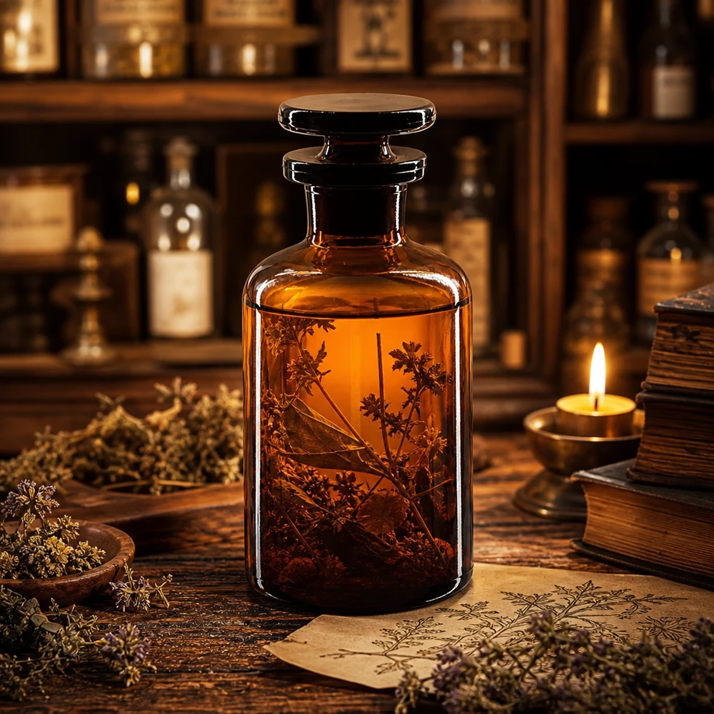 Pyöreä olkapääpullo 50ml ruskea kapeakaulainen lasitulppa 50 ml:n ruskea, kapeakaulainen apteekkipullo lasitulpalla yrttitinktuureille ja luonnonlääketieteeseen