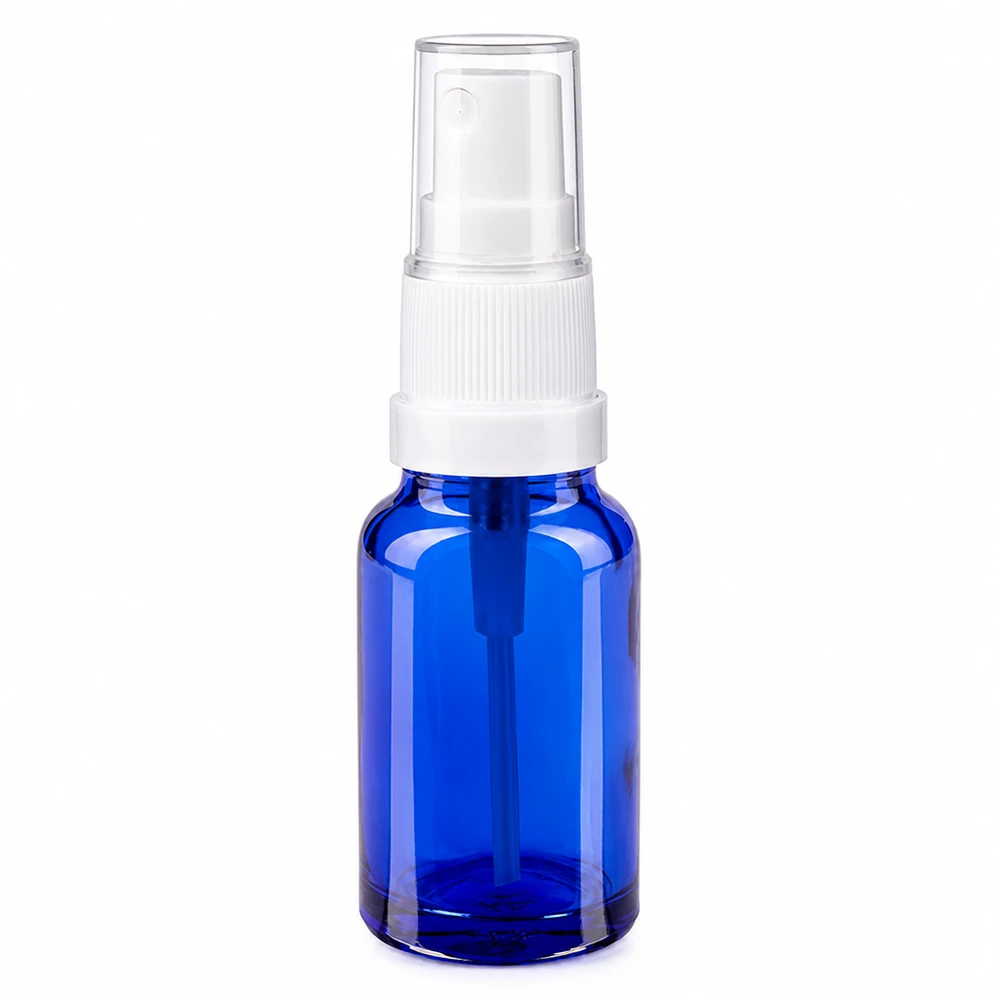 10ml suihkepullo sininen läpinäkyvä valkoinen sumutin kosmetiikkaan ja aromaterapiaan.