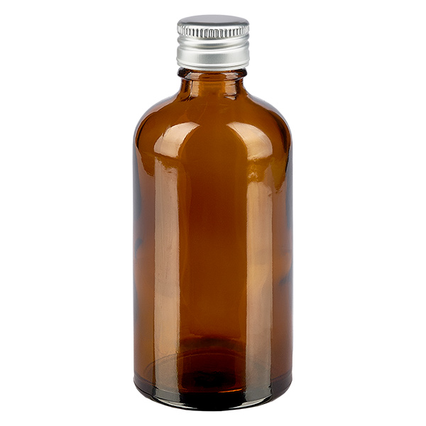 100ml pullo 11mm kierrekorkki Alu-Silver Standard BrownL. UT18/100