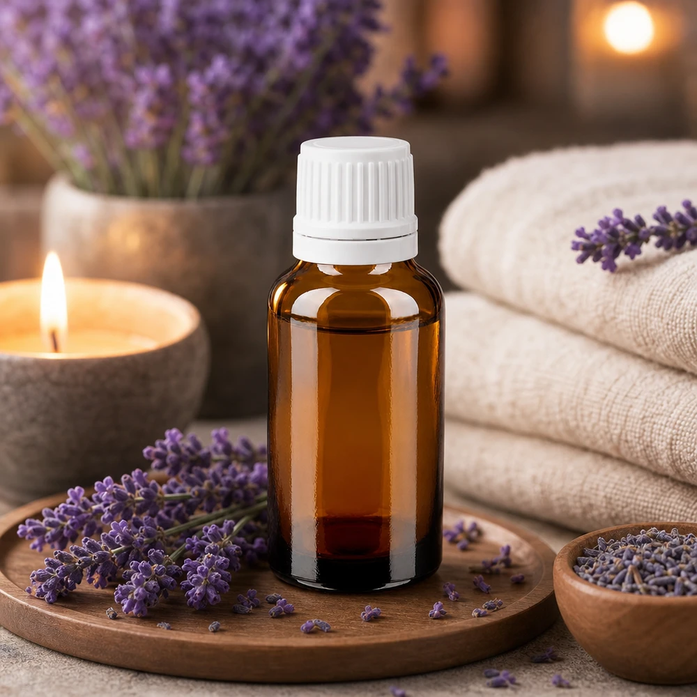 Apteekkipullo ruskea 20ml ruuvikorkki valkoinen väärentämisen estävä korkki Ruskea 20 ml:n lasipullo, jossa on lapsiturvallinen valkoinen korkki, aromaterapiaan ja luonnonkosmetiikkaan