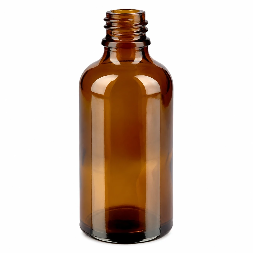 Tippapullo 50 ml DIN 18 meripihkalasista valmistettu tippapullo. 50ml ruskea lasinen apteekkipullo, jossa on lanka eteerisille öljyille ja lääkkeille.