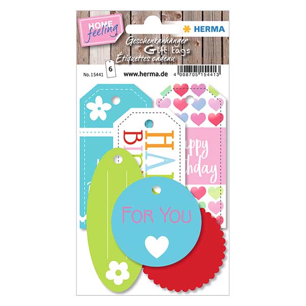 "Hyvää syntymäpäivää" -lahjatarra (6 kpl)