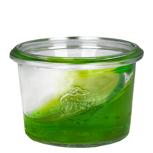 Setti, jossa 48 Weck 80 ml:n juomalasia.
