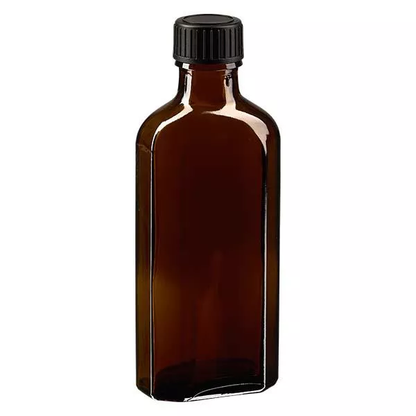 100 ml Meplatin ruskea ruuvikorkki, jossa on EPE-sulkukiekko.
