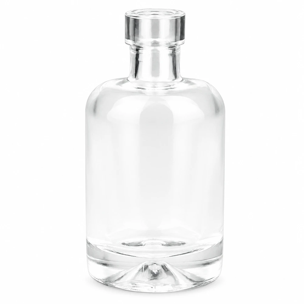 50ml lasipullo Amelie läpinäkyvä hopeisella kierrekorkilla UNiTWIST-järjestelmä hajuvesille ja kosmetiikalle.
