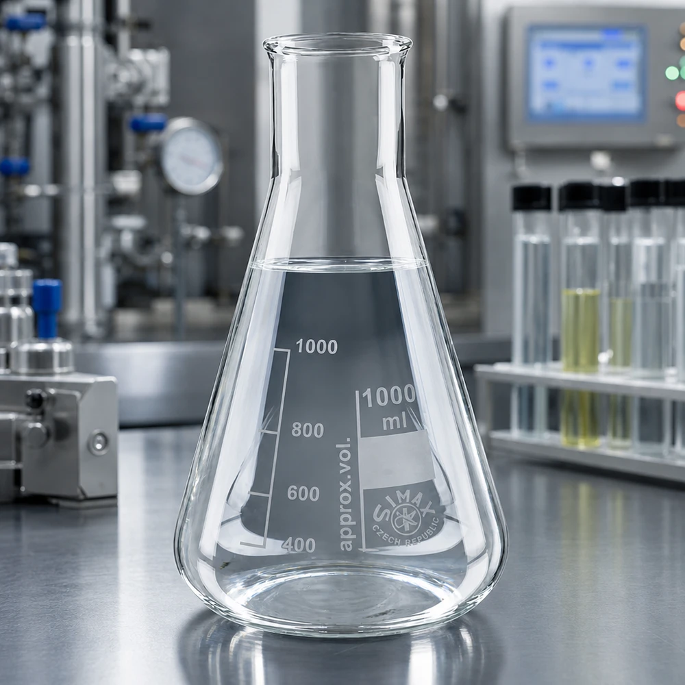Erlenmeyer-pullo 100ml leveä kaulaosa Läpinäkyvä 1000ml Erlenmeyer-pullo, jossa on kartiomainen muoto ja leveä kaula turvallista käsittelyä varten.
