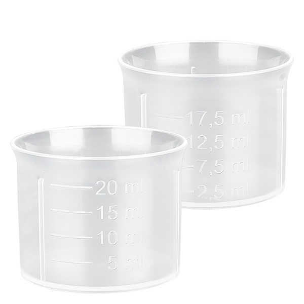20ml läpinäkyvä annostelukuppi asteikolla ApoGlas