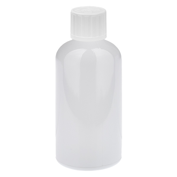 100 ml tiputuspullo 1,2 mm valkoinen vakiokorkki lapsiturvallinen WhiteLine UT18/100 100 ml tiputuspullo 1,2 mm valkoinen vakiokorkki lapsiturvallinen WhiteLine UT18/100