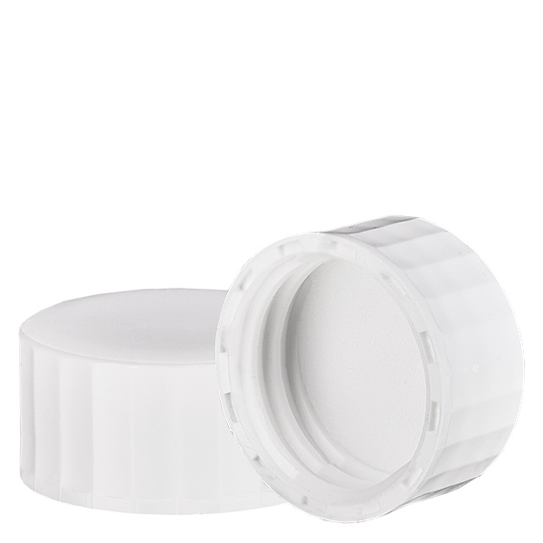 Ruuvikorkki valkoinen, PE-sisäkkeellä, S27x4.