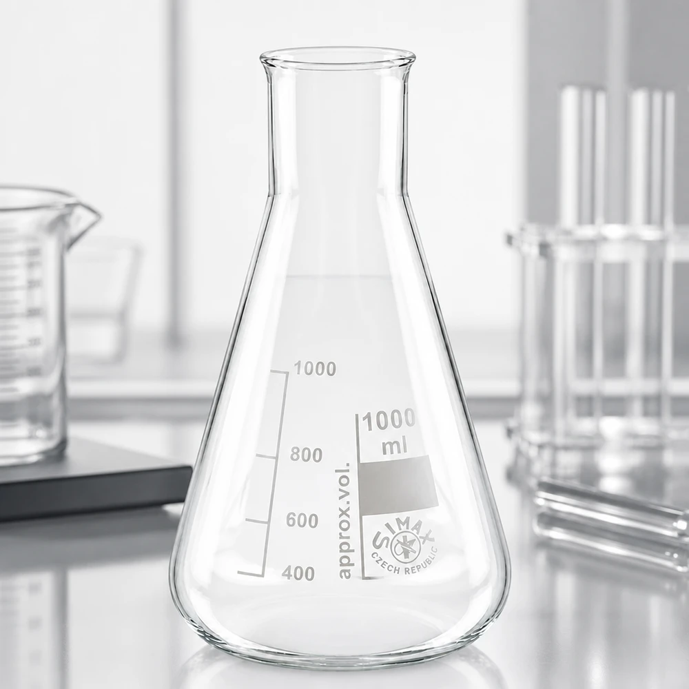 Erlenmeyer-pullo 1000ml leveä kaulaosainen