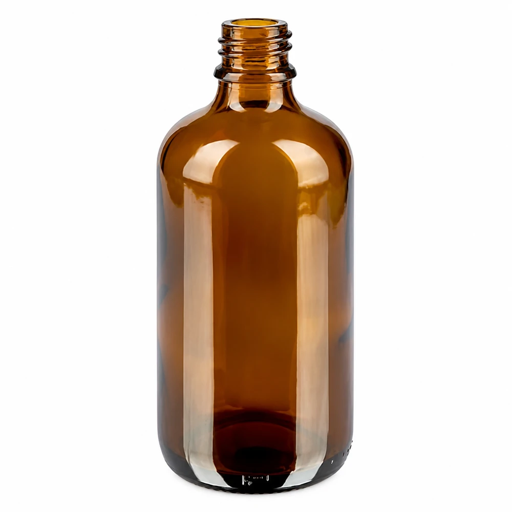 Apteekkipullo 100ml ruskea, jossa 1mm tippakorkki musta tarkkaa annostelua varten.