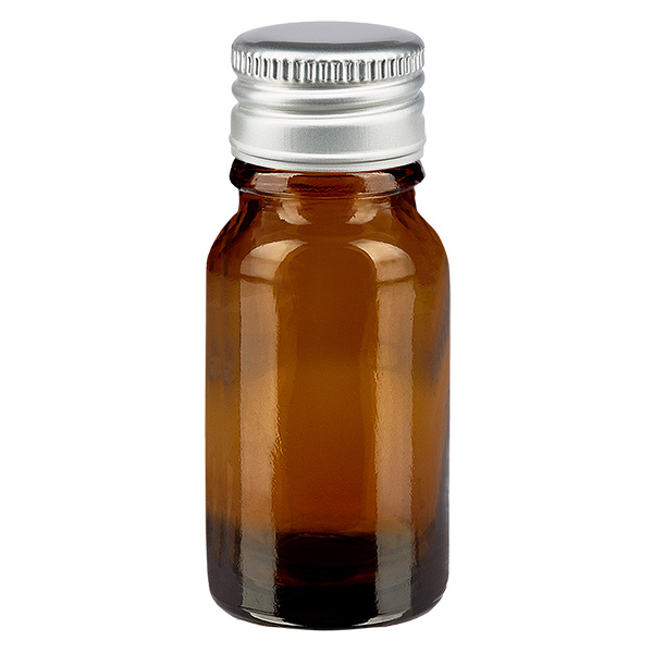 10ml pullo 11mm kierrekorkki Alu-Silver Standard BrownL. UT18/10