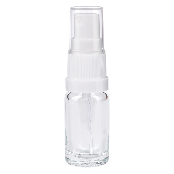 10ml sumutinpullo valkoinen/läpinäkyvä vakiokorkki ClearLine UT18/10