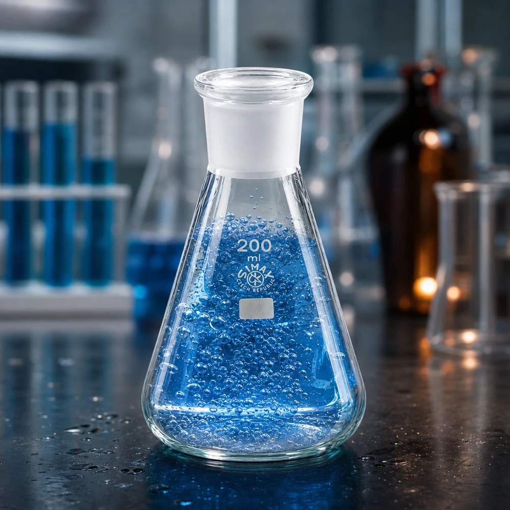 Erlenmeyer-pullo 200ml, jossa on vakiohiottu liitos (29/32).