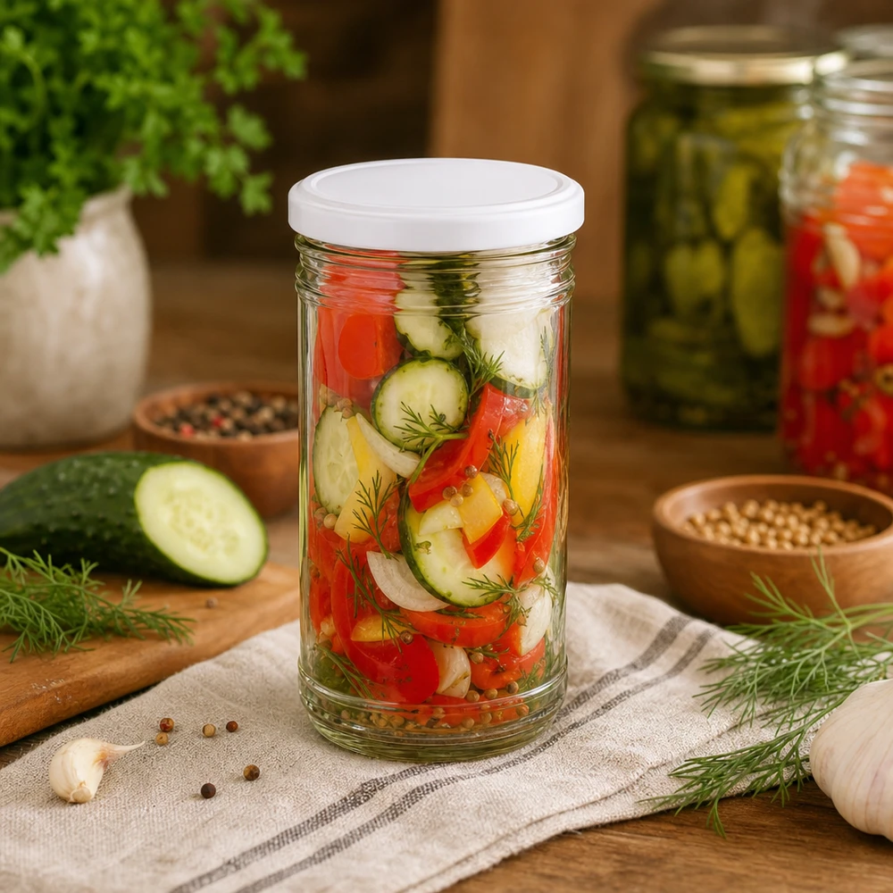 1053ml tumblers kanssa marinoituja vihanneksia sekoitus kurkkua paprikat sipulit tilli osoittaa monipuolinen käyttö säilöntäpurkkina