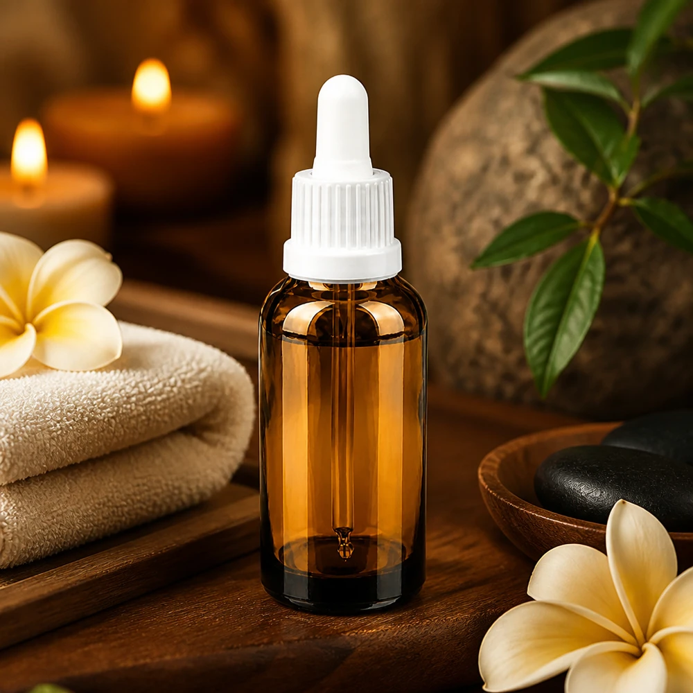 30ml pipettipullo valkoinen väärentämisen varalta suljettava BrownLine UT18/30 Kompakti 30 ml:n lasipullo pipetillä ihanteellinen kosmetiikka- ja wellness-sovelluksiin.