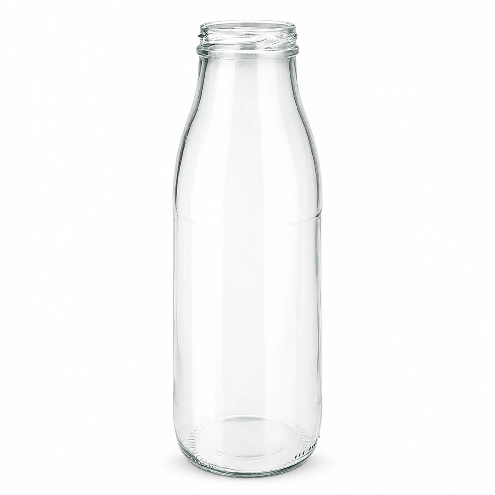 500ml lasipullo ilman kantta (TO48) UNiTWIST 500ml Glasflasche ohne Deckel transparent TO48 UNiTWIST für Milch Saft und Getränke aus hochwertigem Glas
