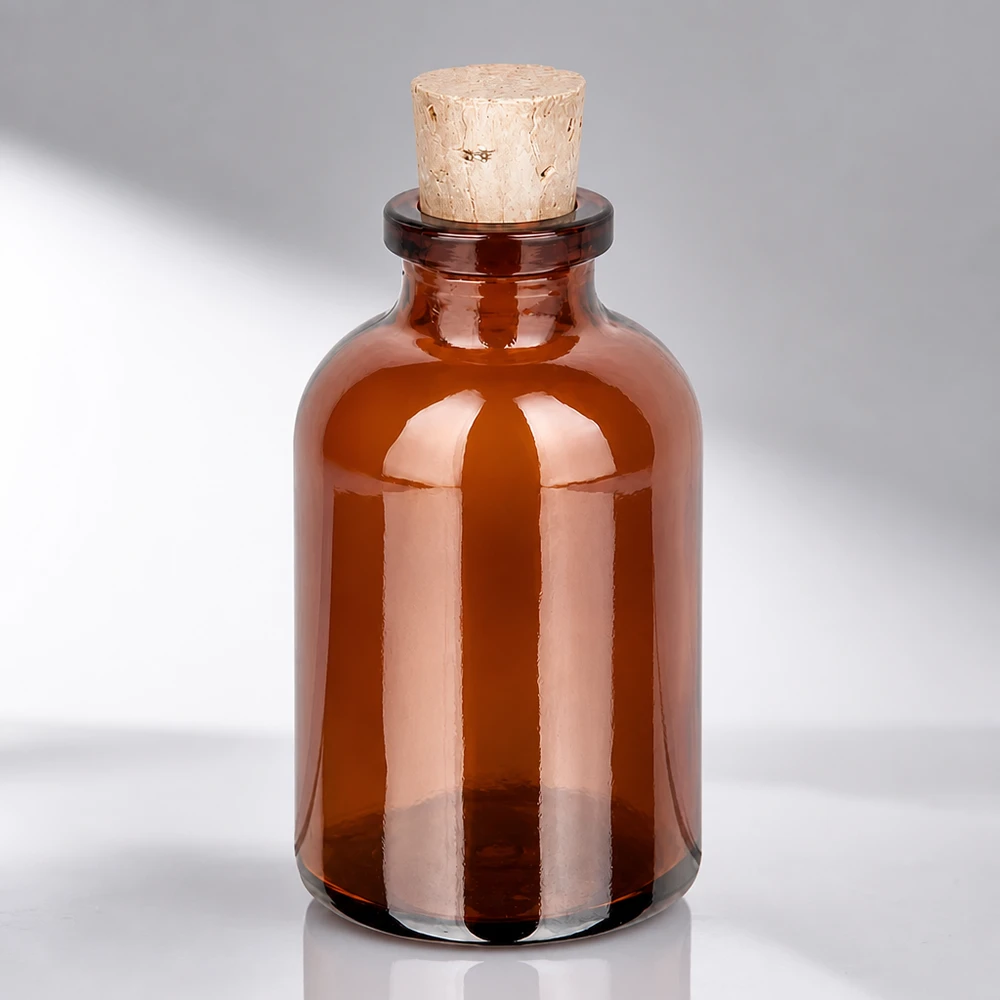 Vintage Flakon 30ml Braunglas mit handelsüblichem Korken für Naturkosmetik