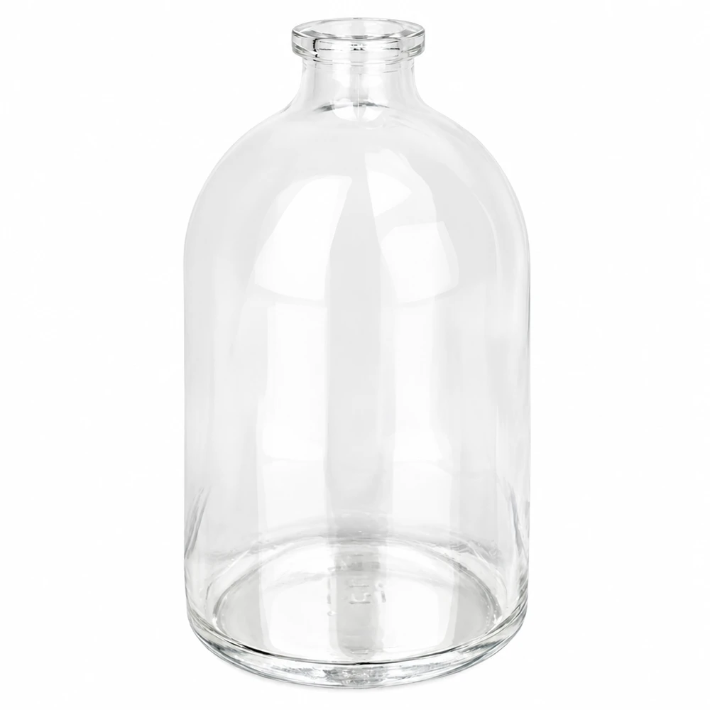 Pharmazeutische Injektionsflasche 100ml aus klarem Glas in Apothekerflaschform