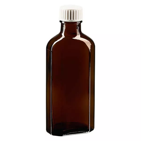 100 ml Meplat ruskea ruuvikorkki, jossa PE-vaahtomuovisäiliö.