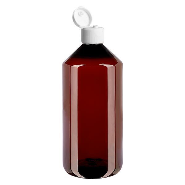 PET-pullo 1000ml, jossa on valkoinen flip-top-korkki. PET-pullo 1000ml, jossa on valkoinen flip-top-korkki.