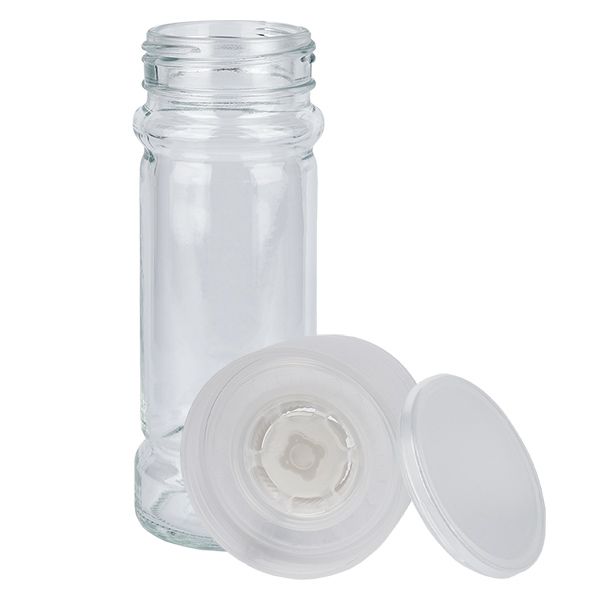 Suola-/maustepurkki 100 ml, jauhin (karkea), valkoinen Suola-/maustepurkki 100 ml, jauhin (karkea), valkoinen