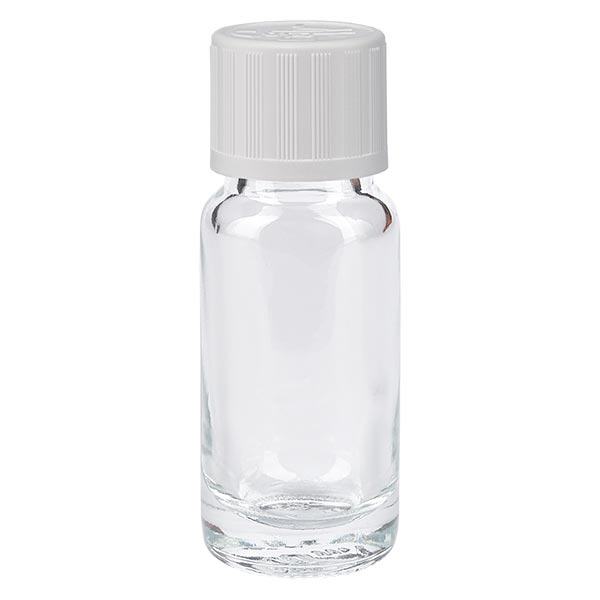Apteekkipullo kirkas 10ml kierrekorkki valkoinen lapsiturvallinen standardi Apteekkipullo kirkas 10ml kierrekorkki valkoinen lapsiturvallinen standardi