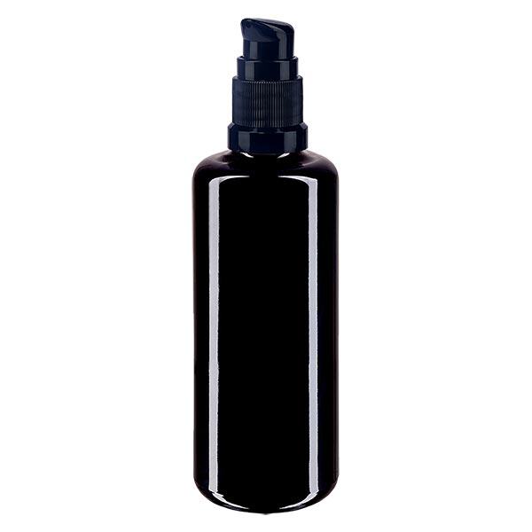 Apteekkipullo violetti 100ml pumppukorkki musta standardi Apteekkipullo violetti 100ml pumppukorkki musta standardi