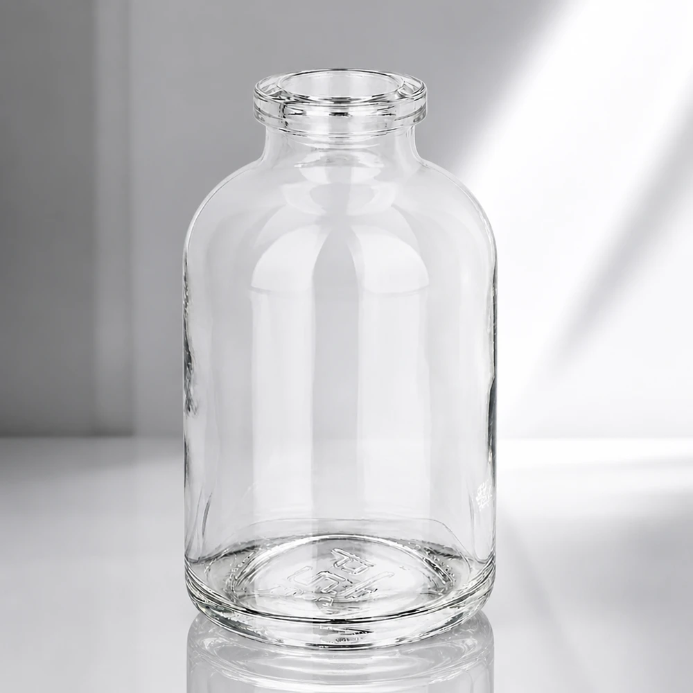 Injektiopullo kirkasta lasia 50ml Leere Injektionsflasche aus klarem Glas 50ml für veterinärmedizinische Anwendungen