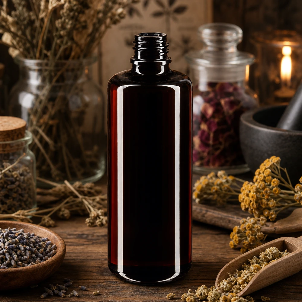 Tyylikäs Orion 50ml tippapullo Miron violetista lasista aromaterapiaan ja luonnonkosmetiikkaan.