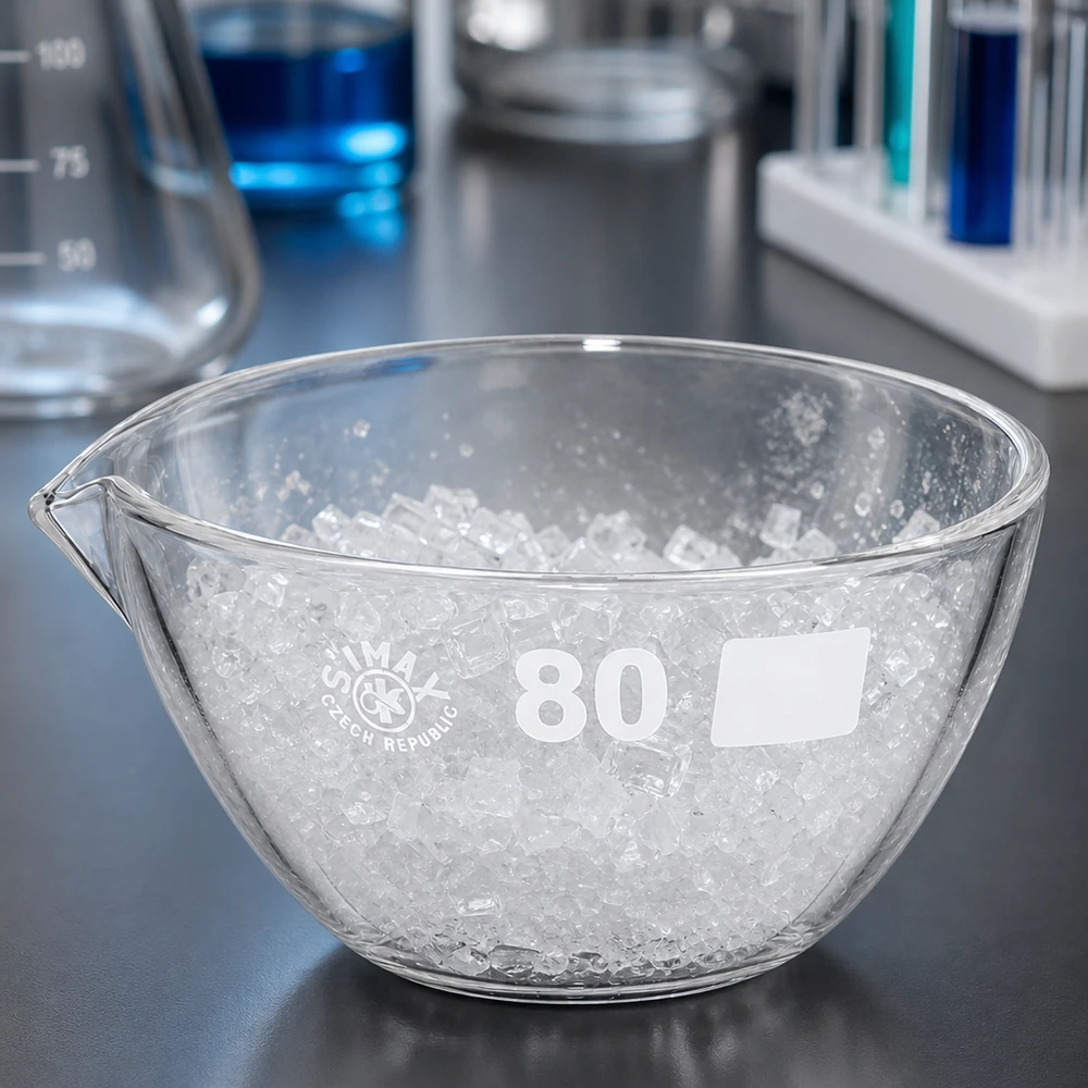 90ml höyrystin, jossa on nokka borosilikaatti ø80mm Pyöreä haihdutusastia 90ml borosilikaatti läpinäkyvä, jossa nokan halkaisija 80mm laboratoriotyöhön.