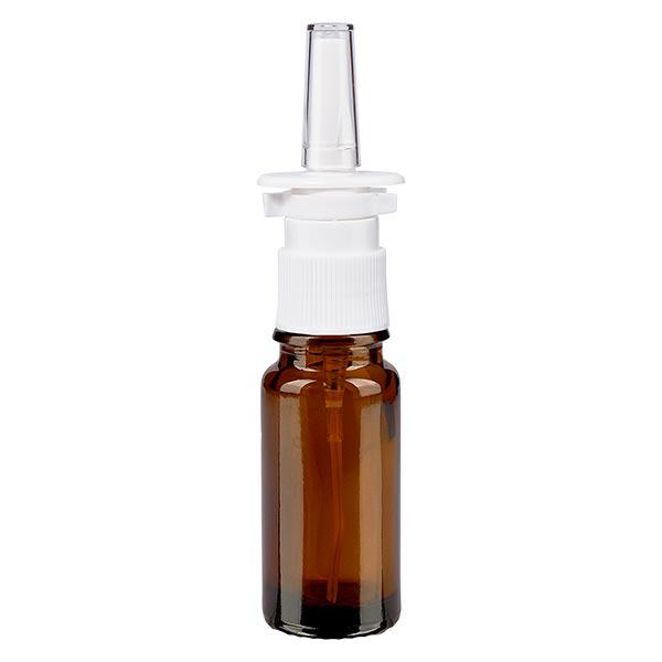 Apteekkipullo ruskea 10ml nenäsumutin valkoinen vakio Apteekkipullo ruskea 10ml nenäsumutin valkoinen vakio