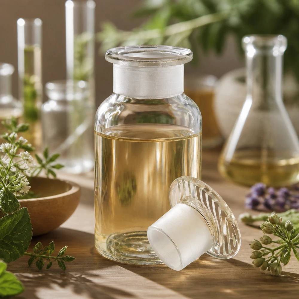 Pyöreä olkapääpullo 100ml kirkas leveäkaulainen lasitulppa Pyöreäolkapullon 100 ml, kirkas, leveäkaulainen, lasikorkilla, eteerisille öljyille ja uutteille