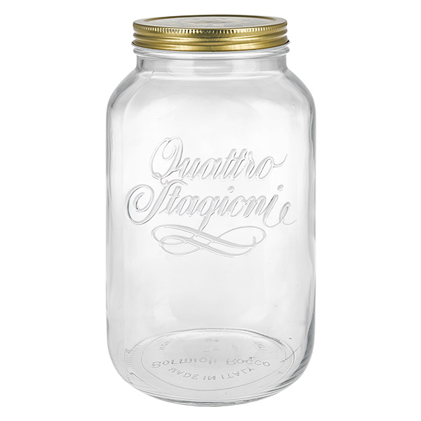 3800ml pyöreä purkki "Quattro Stagioni", jossa on kansi.
