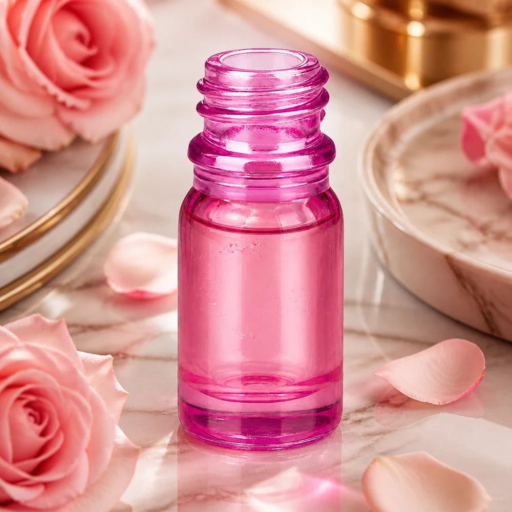 5ml apteekkipullo PurpleLine UT18/5 UNiTWIST 5ml PurpleLine UT18/5 lasipullo, jossa UNiTWIST-korkki eteerisille öljyille, pinkki-violetti väri