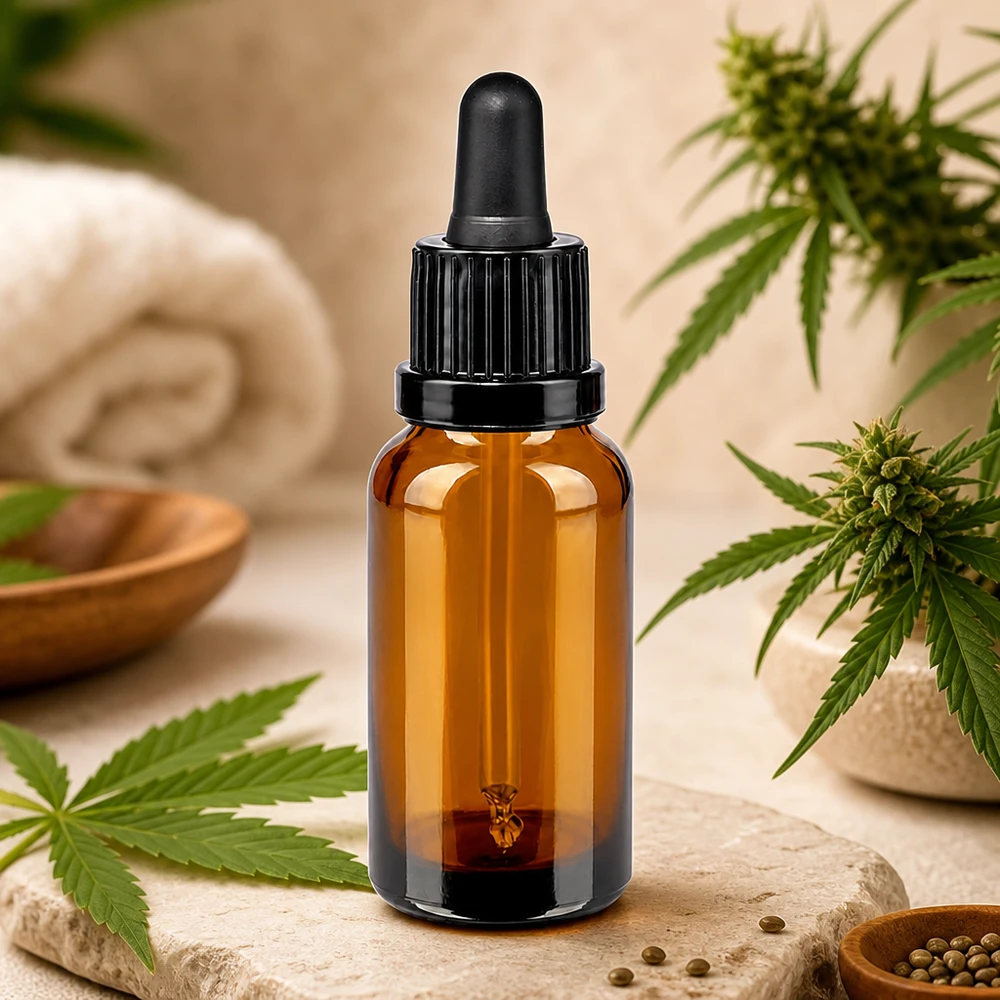 20ml pipettipullo musta tamper-evident-suljin BrownLine UT18/20 Pienikokoinen 20ml lasipullo, jossa on tippapipetti, ihanteellinen CBD:n ja luonnonkosmetiikan liikkuvaan käyttöön.