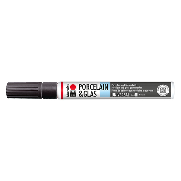 Musta värikynä 1-2mm lasille/posliinille Musta värikynä 1-2mm lasille/posliinille