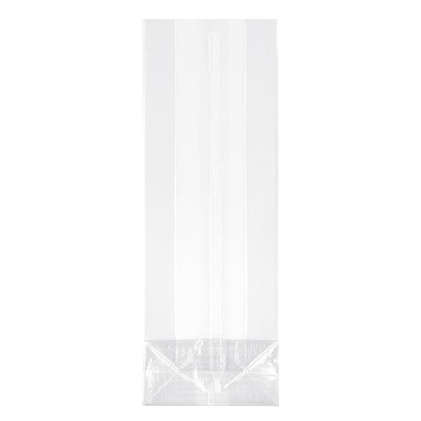 Pohjapussi, jossa on suljettu sauma (100 kappaleen pakkaus) 90x280mm/40µm.