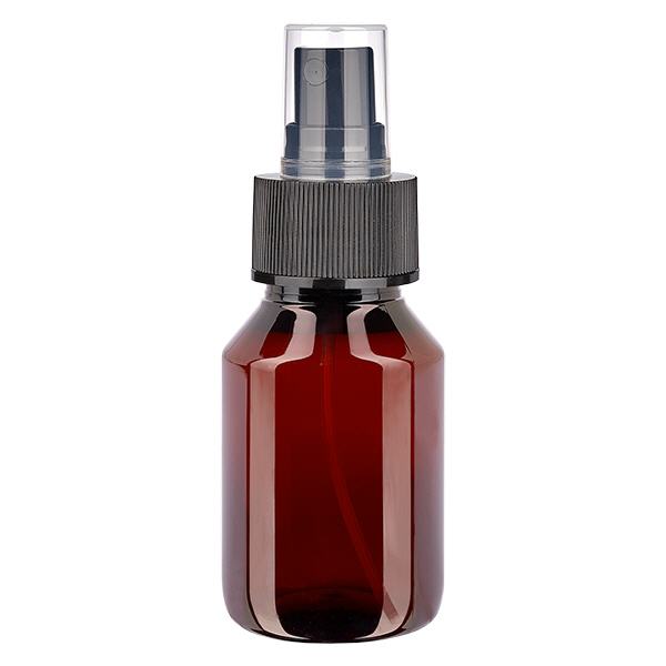 PET-pullo 50ml mustalla sumuttimella PET-pullo 50ml mustalla sumuttimella