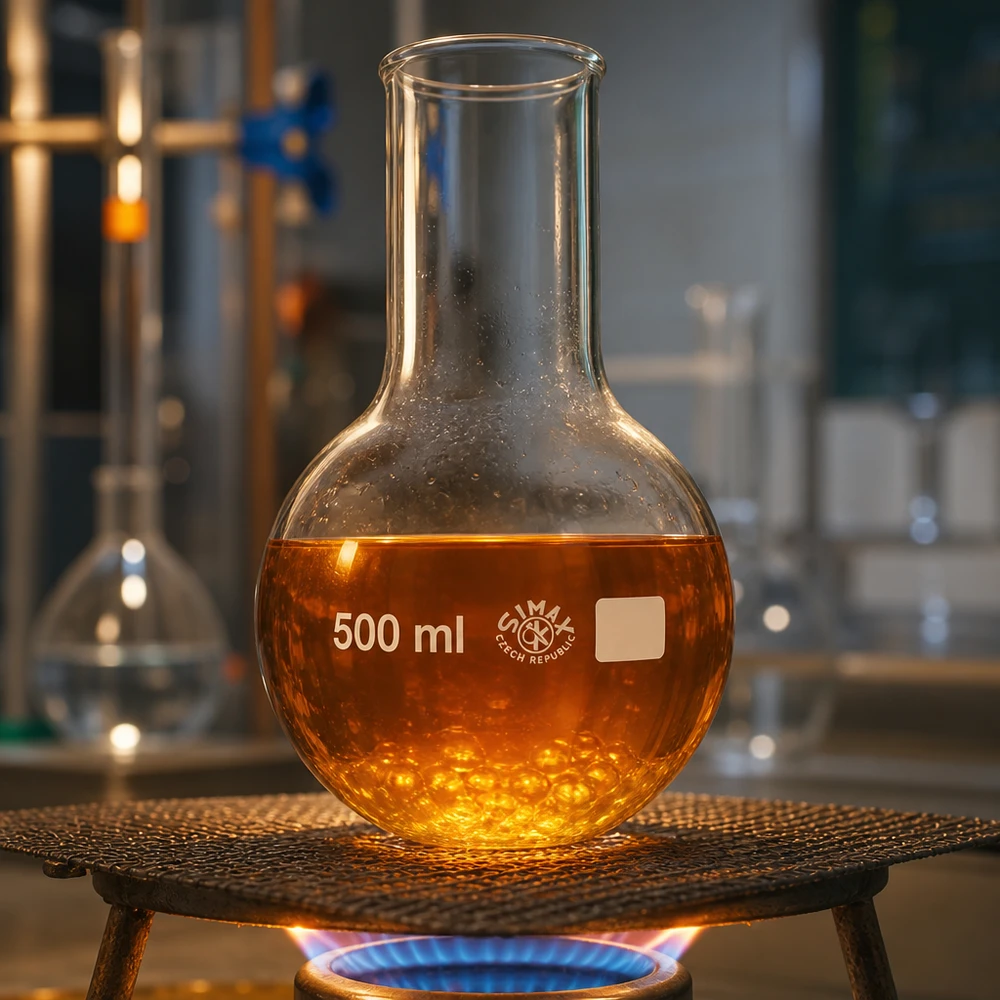 Pyöreä pohjapullo 500ml leveä kaula, jossa on tyylikäs muotoilu ammatillisiin laboratoriovarusteisiin.