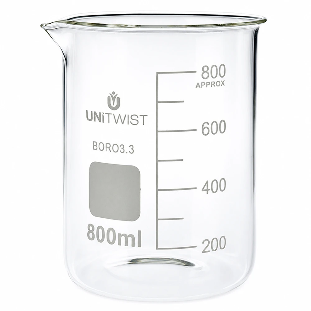800 ml borosilikaattilasi, matala muotti UNiTWIST UNiTWISTin 800 ml:n borosilikaattilasinen, matalaprofiilinen mittalasinen