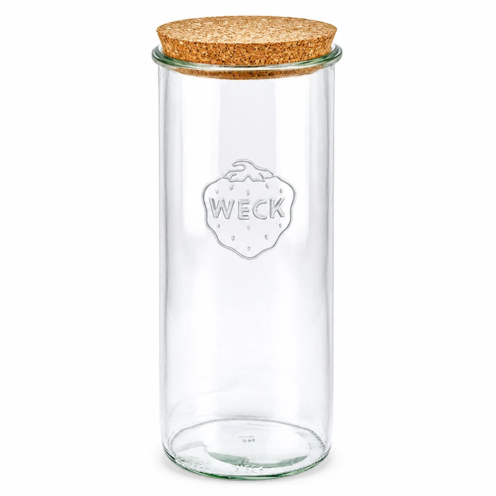 WECK RR100 säilytyspurkki 1500ml luonnonkorkkikannella säilytyspurkki säilöntäpurkki läpinäkyvästi