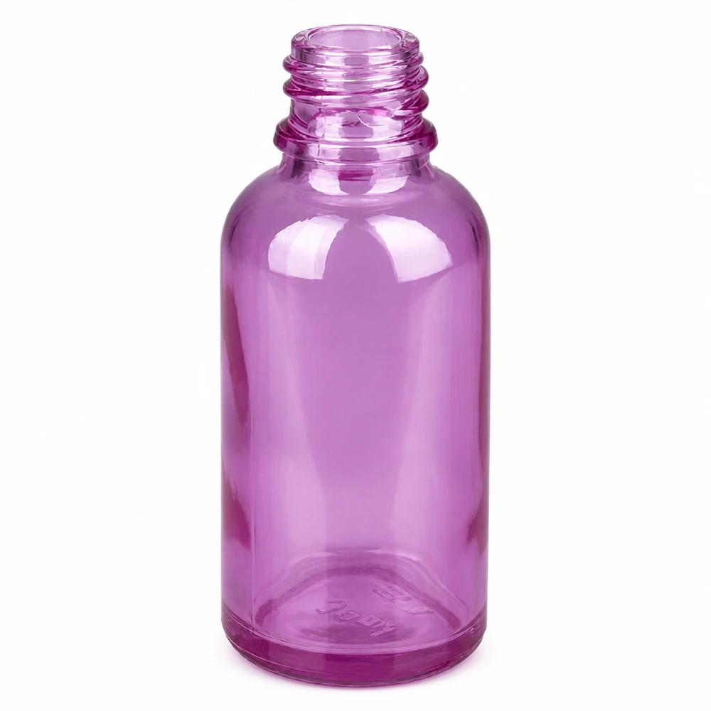 Violetti lasipullo 30ml nenäsumutetta varten, jossa on kierrekierre UT18 korkealaatuisena