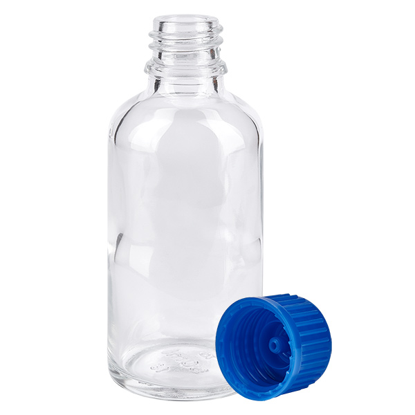 50ml pullo 11mm ruuvikorkki sininen Standard ClearLine UT18/50 50ml pullo 11mm ruuvikorkki sininen Standard ClearLine UT18/50