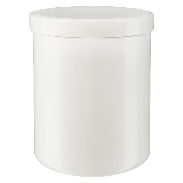 Suolapurkki 1000g valkoinen valkoisella ruuvikannella (polypropeeni).