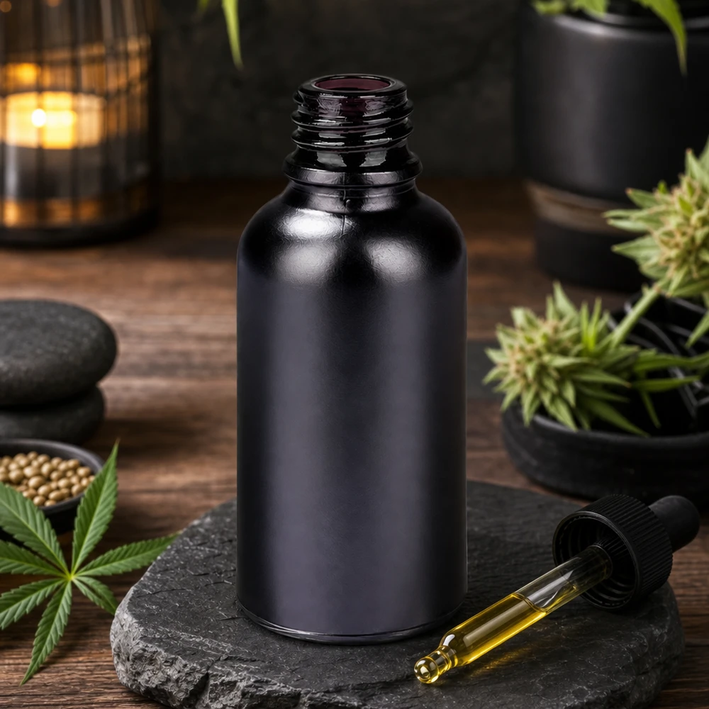 30ml BlackLine apteekkipullo UT18/30, jonka ergonominen muotoilu helpottaa käsittelyä ja annostelua.