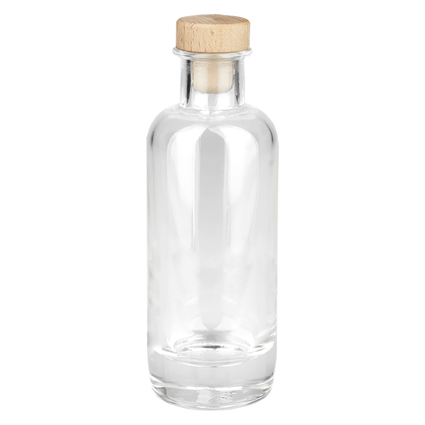 200ml Glasflasche "Eleganz" mit Holzgriffkorken UNiTWIST®