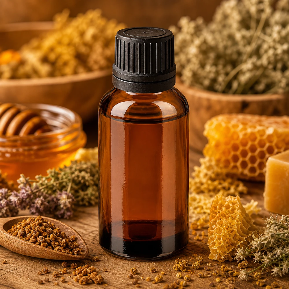 30ml tippapullo 1mm musta väärentämisen estävä suljin BrownLine UT18/30 30ml tippapullo, jossa on 1mm:n aukko, ihanteellinen homeopaattisille tinktuureille ja luontaislääkkeille.