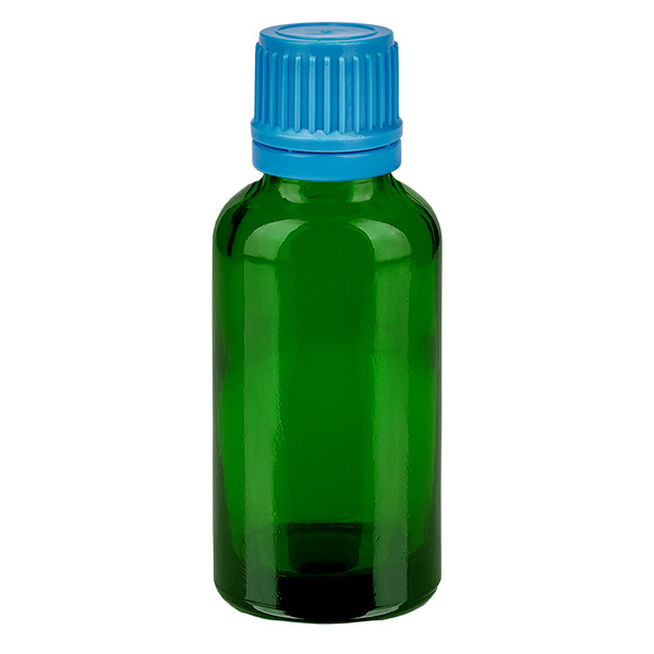 30ml pullo 11mm kierrekorkki sininen tamper-evident korkki GreenLine UT18/30